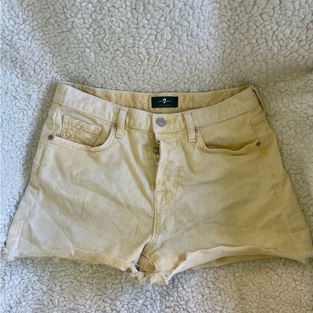 7 For All Mankind Tan Jean Shorts Monroe Cutoff short